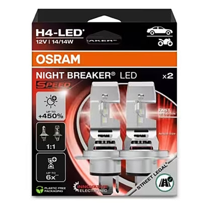 Osram Night Breaker LED Speed H4 12V - Sæt med 2 stk. Osram