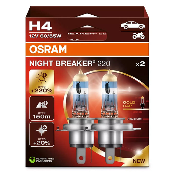 Osram Night Breaker 220 H4 60/55W 12V - Sæt osram