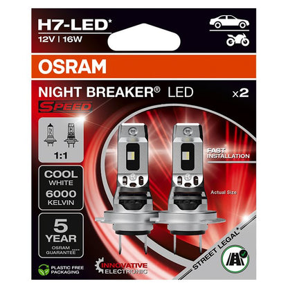 Osram Night Breaker LED Speed H7 - Sæt med 2 stk.