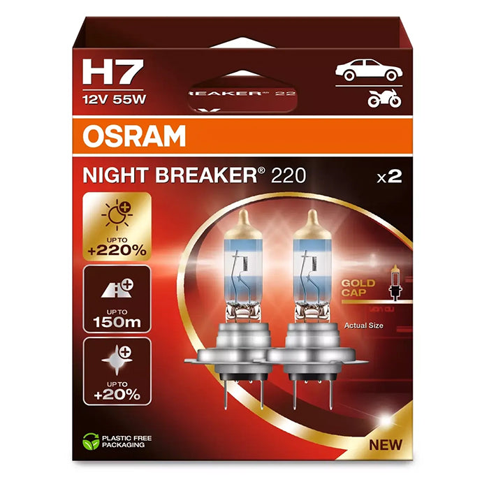 Osram Night Breaker 220 H7 55W 12V - Sæt osram