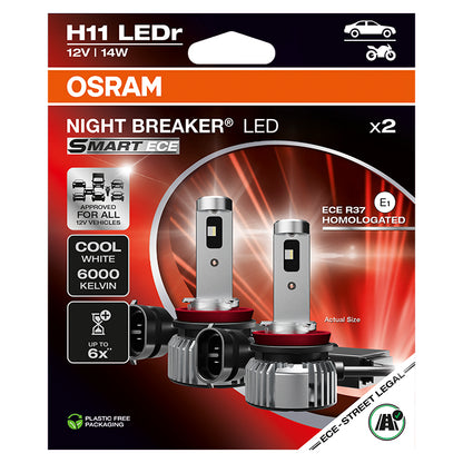 Osram Night Breaker LED Smart H11 ECE godkendt - Sæt osram