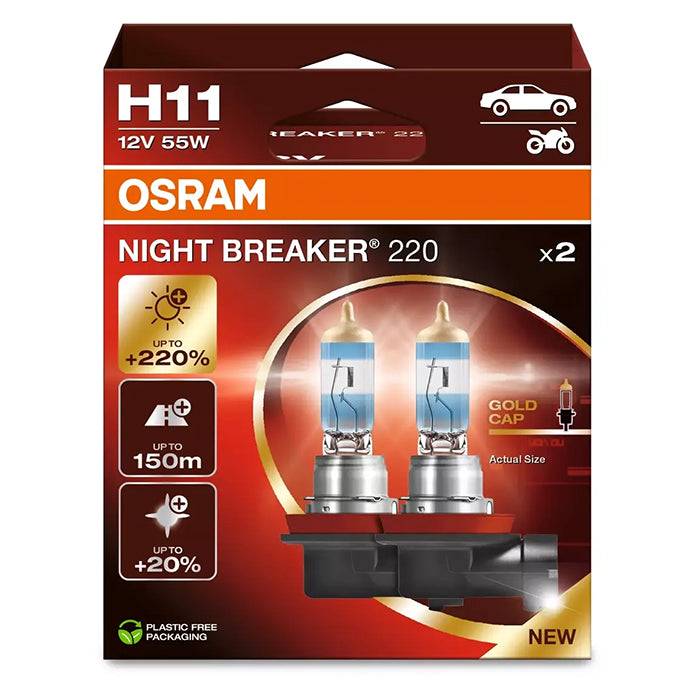 Osram Night Breaker 220 H11 55W 12V - Sæt osram
