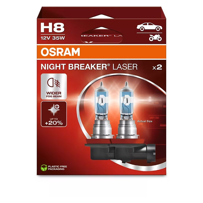 Osram Night Breaker Laser H8 35W 12V +150 Procent - Sæt osram