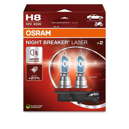 Osram Night Breaker Laser H8 35W 12V +150 Procent - Sæt osram