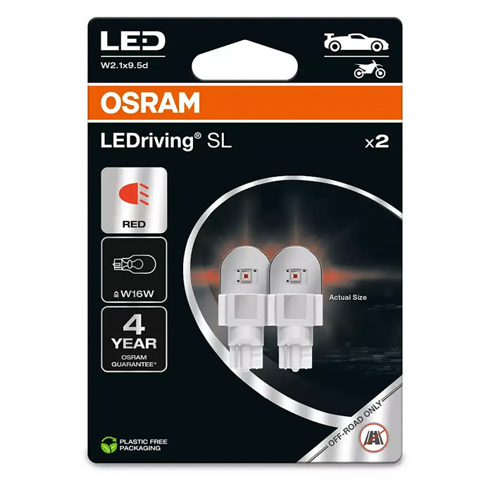 Osram LEDriving SL Rød W16W 12V - Sæt osram