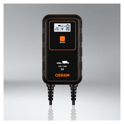 Osram Batterilader 8A, 1,5m kabel - Til Bil, MC &amp; Varevogn - BilligStyling