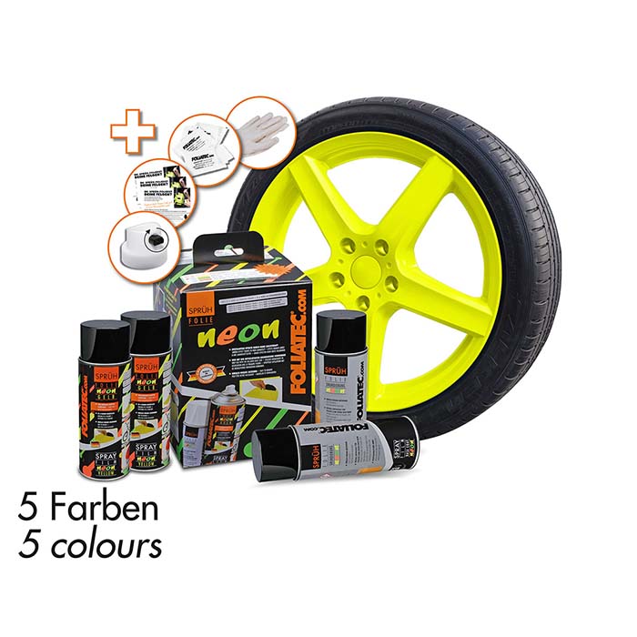Foliatec Sprayfolie neon rød 2X400 ml + base 2X400 ml foliatec