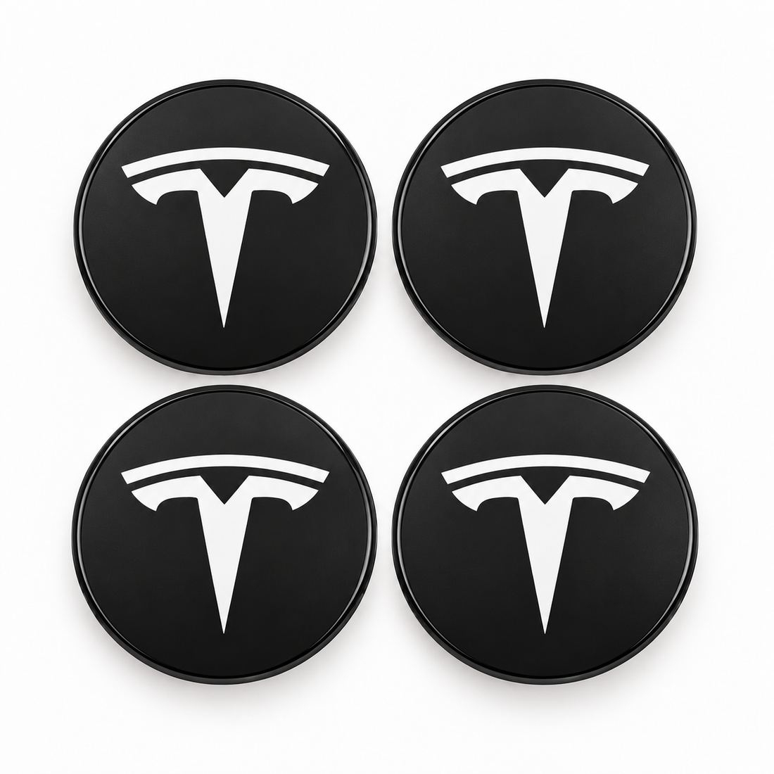 Tesla centerkapsler i Sort/hvid, sæt med 4 stk - 57mm BilligStyling