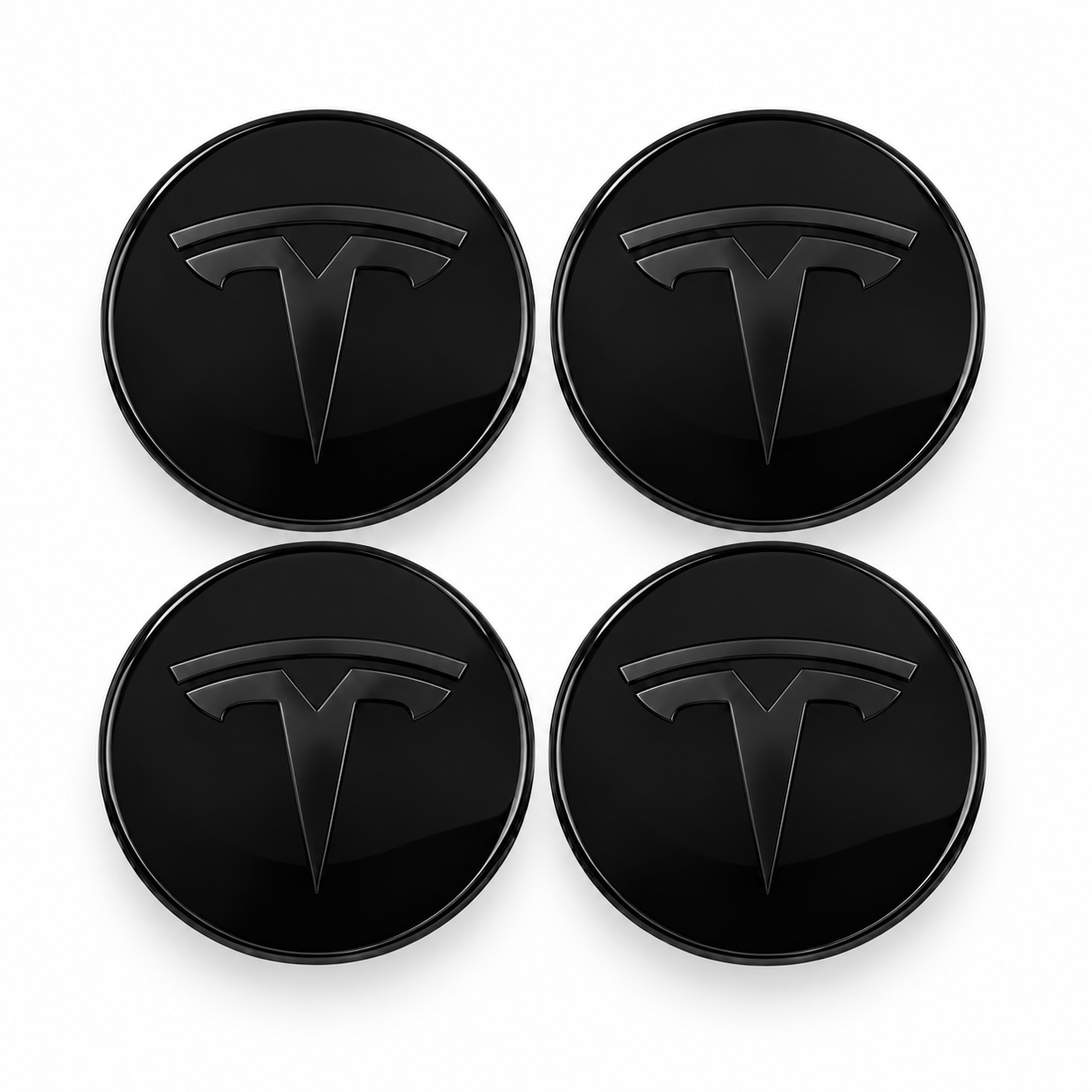 Tesla centerkapsler i Sort, sæt med 4 stk - 57mm BilligStyling