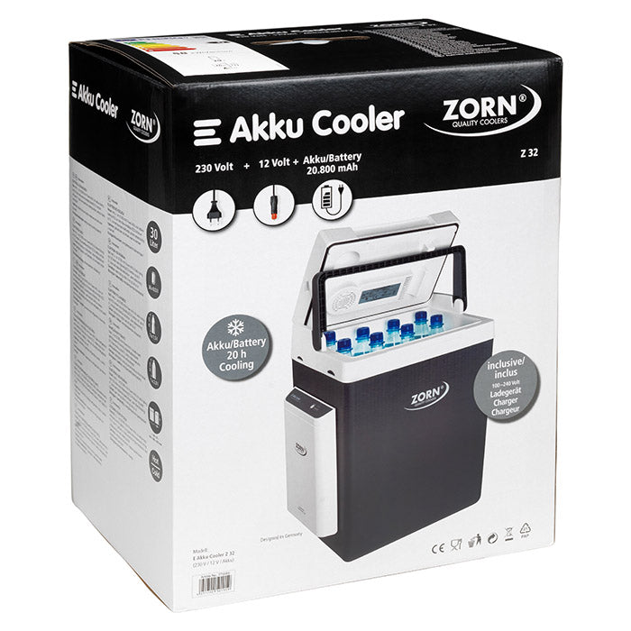 ZORN 30L elektrisk køleboks 12/230V ink.batteri 20,8 Ah zorn