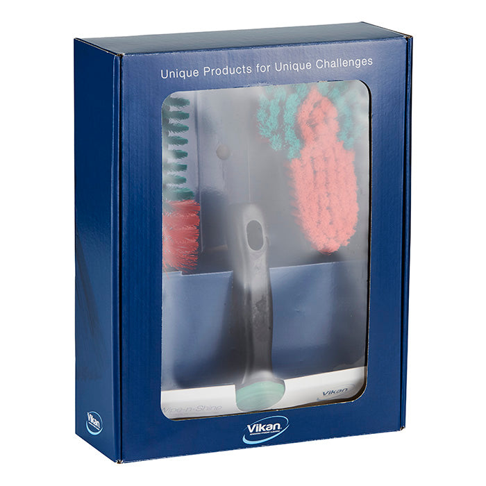 Vikan kit, vaskebørste, fælgbørste og Wipe n´ Shine vikan