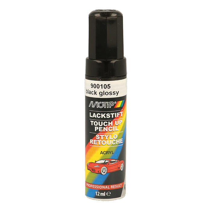 Lakstift akryl autolak sort blank 12ml motip
