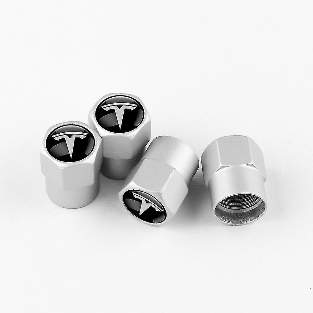 Tesla Ventilhætter, Sølv, sæt med 4 stk. - BilligStyling