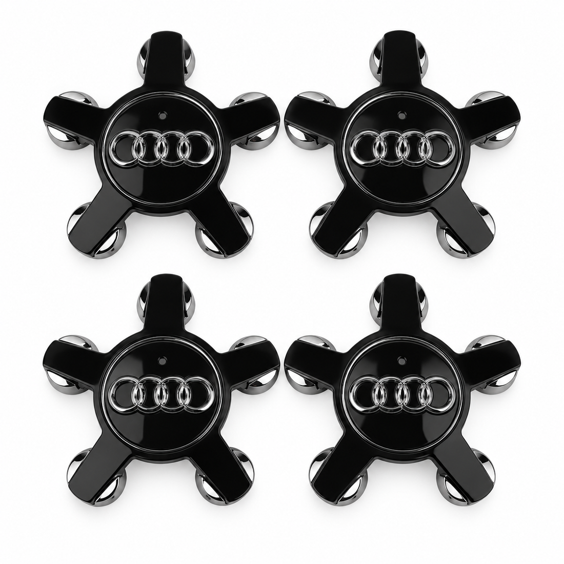 Audi centerkapsler i sort, sæt med 4 stk - 135mm BilligStyling
