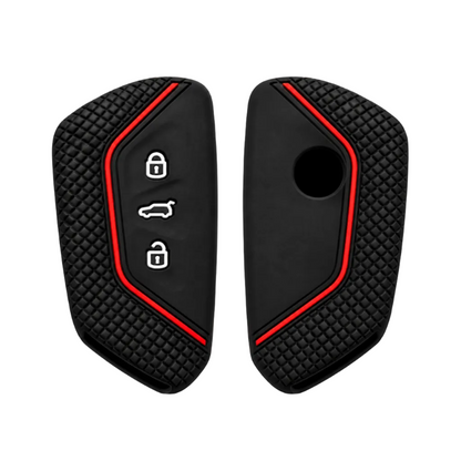 Bilnøgle silikone cover, Rød - Volkswagen, Skoda, SEAT BilligStyling