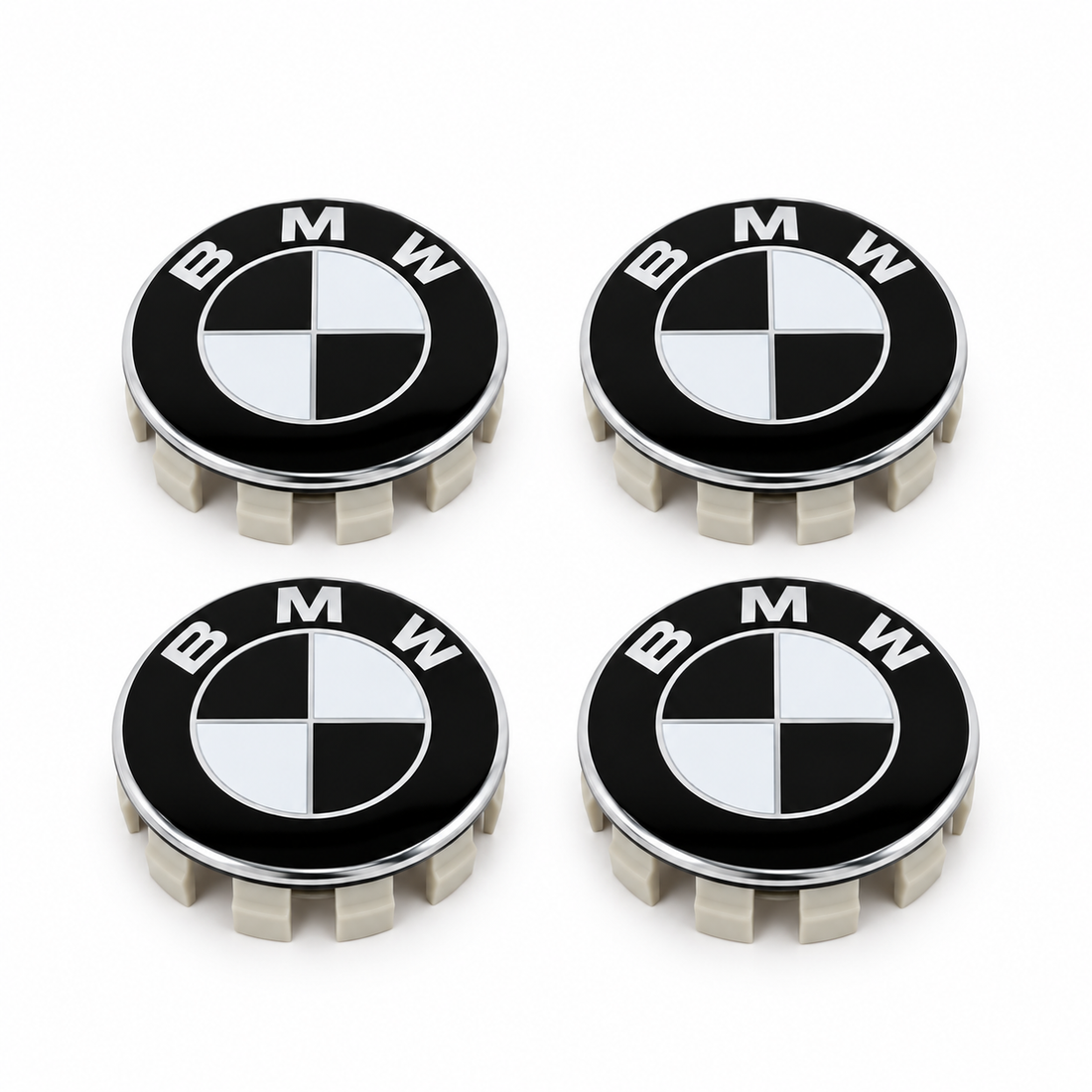 BMW centerkapsler sort/hvid, sæt med 4 stk - 68 mm BilligStyling
