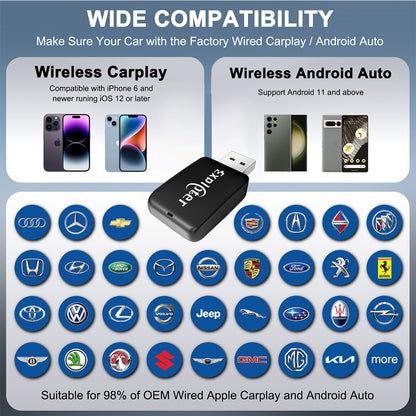 Mini trådløs adapter til Apple CarPlay &amp; Android Auto BilligStyling