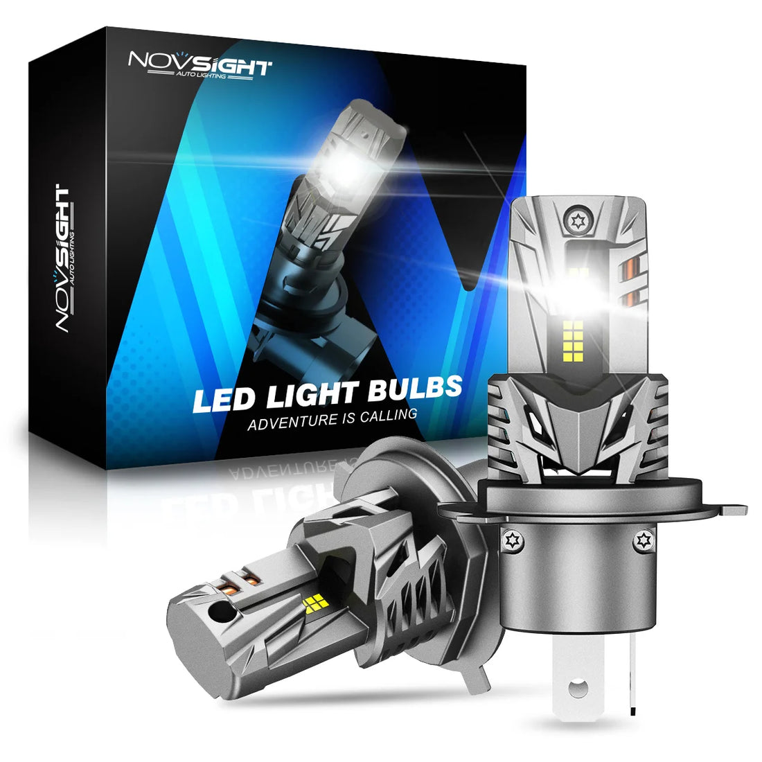 NOVSIGHT N63 LED Pæresæt H4, 6500K, 20000LM - BilligStyling