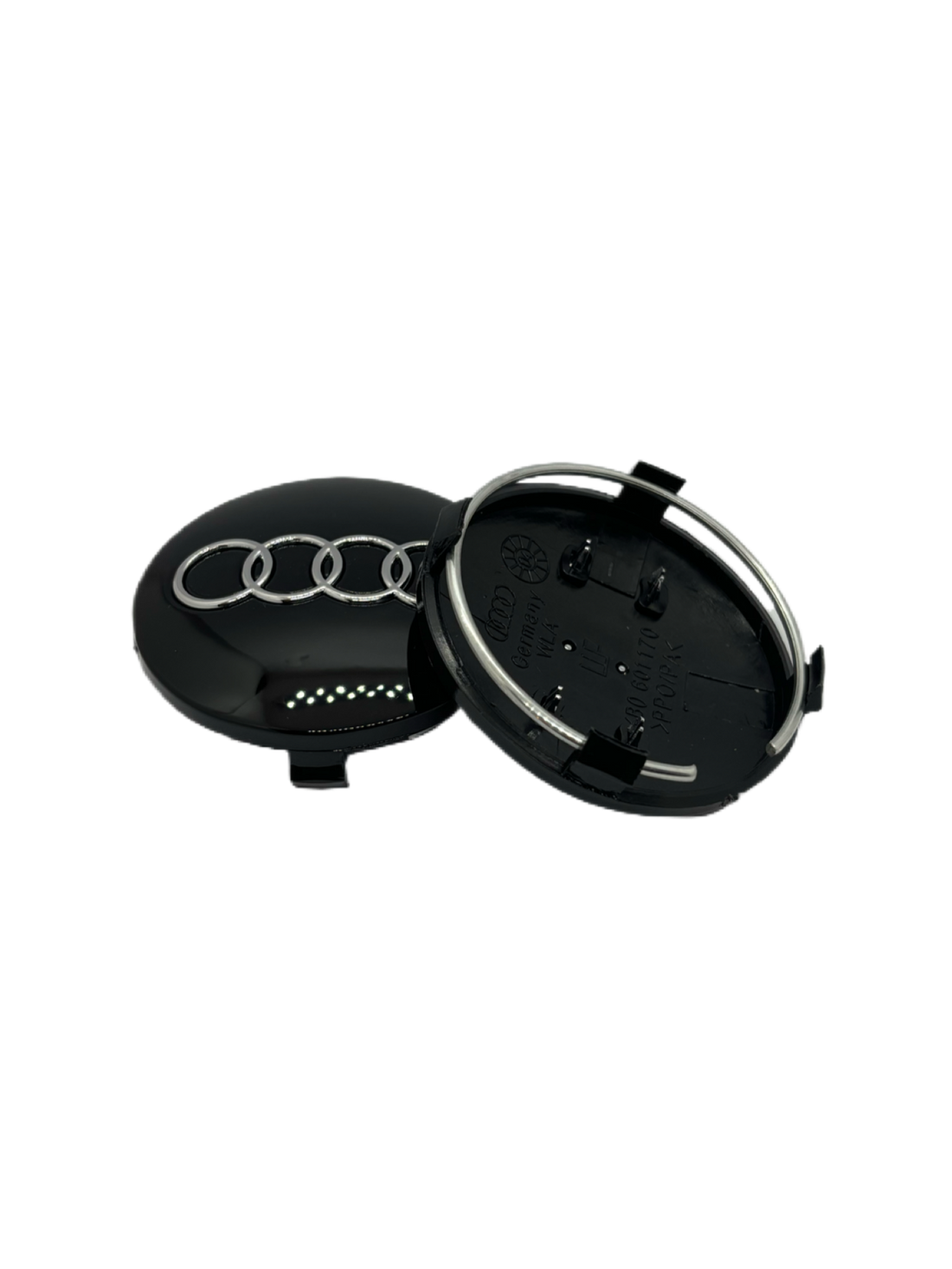 Audi centerkapsler i sort, sæt med 4 stk - 60/68 mm - BilligStyling