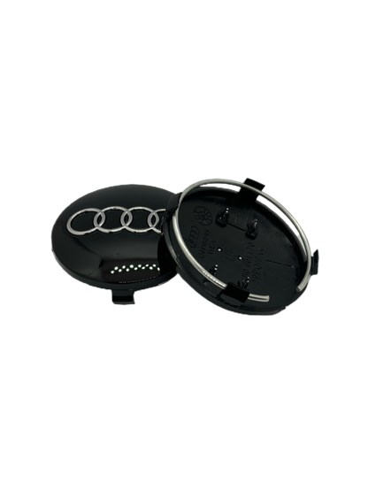 Audi centerkapsler i sort, sæt med 4 stk - 60/68 mm - BilligStyling