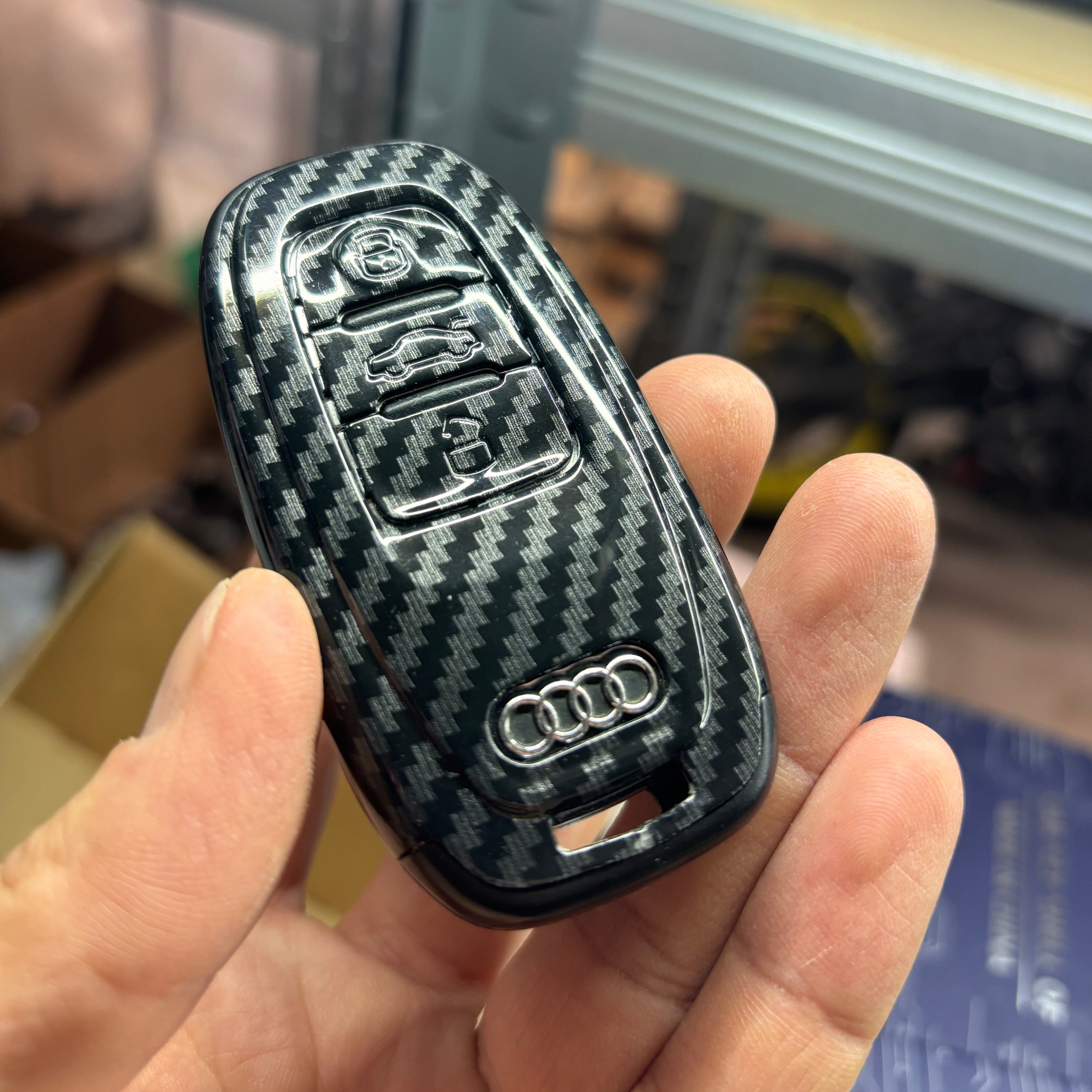 Audi bilnøgle cover, Carbon, A3/A4/A5/A6/A7/A8 - Demovare - BilligStyling