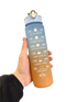 Motiverende Vandflaske, Blå/Orange, 750ml - BilligStyling