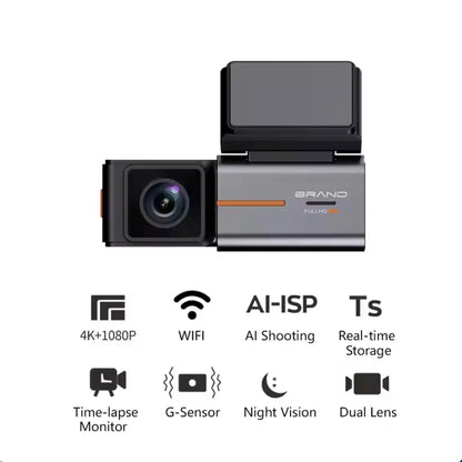 4K Ultra HD Dual Dashcam med WiFi og Mobilforbindelse - Sæt til For/Bag - BilligStyling