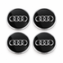 Audi centerkapsler i sort/sølv, sæt med 4 stk - 61/69 mm BilligStyling