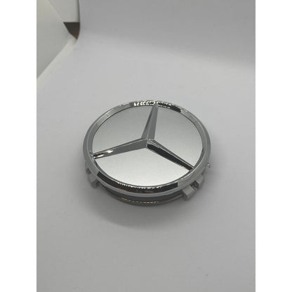 Mercedes centerkapsler, sæt med 4 stk - 75 mm, Sølv - BilligStyling