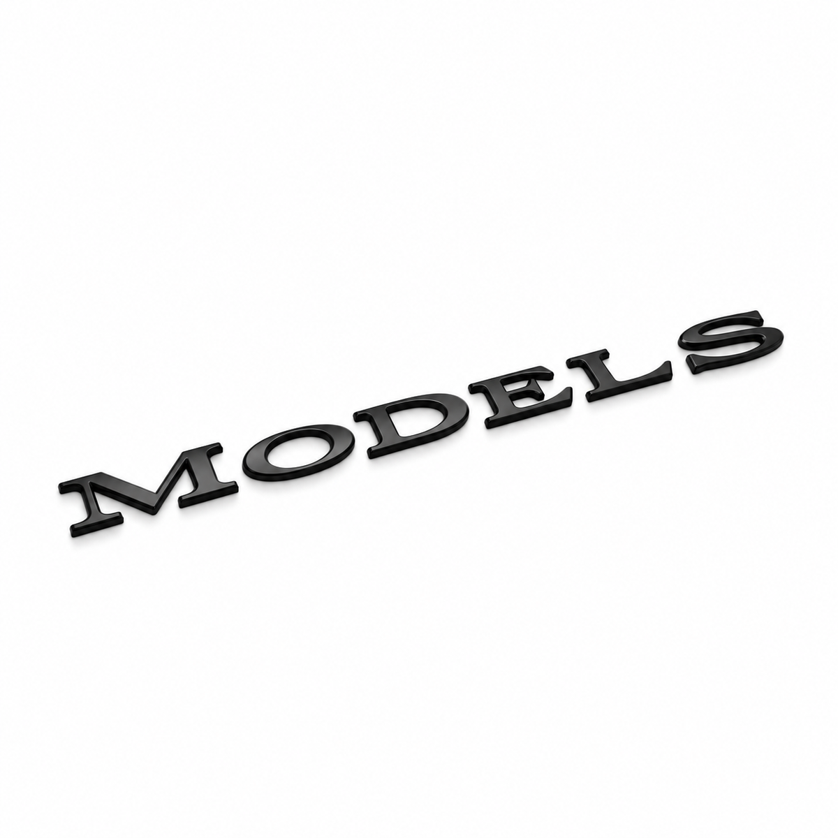 Tesla Model S Modelbetegnelse Bag, Sort højglans BilligStyling