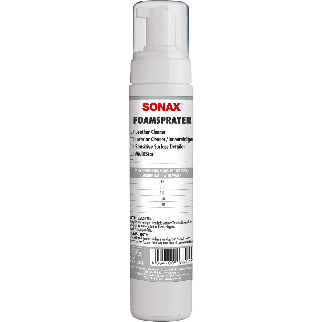 SONAX Foam Sprayer 250ml (tom)