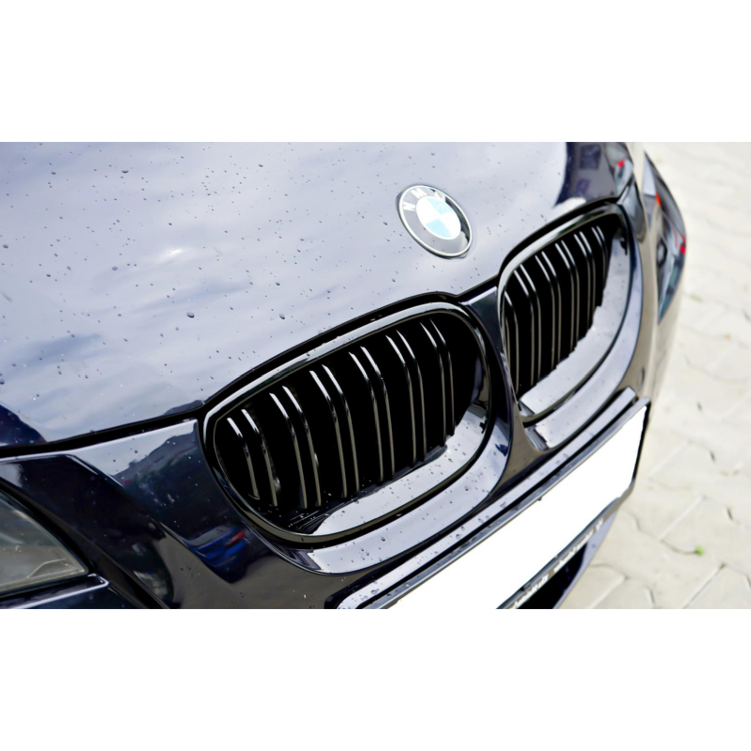 BMW E60/61 frontgrill nyrer - Sort højglans - Komplet sæt - BilligStyling